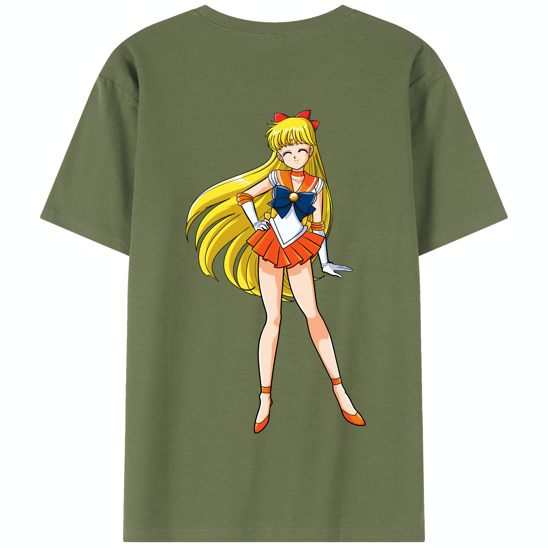 （画像用） 美少女戦士セーラームーン 愛野 美奈子 あいの みなこ Sailor Moon Aino Minako 綿100％半袖Tシャツ（背面プリント）